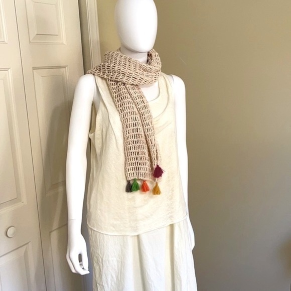 Elsa Esturgie Designer Ecru Tank Dress With Knit Tank Overlay P/10/A772 - Picture 5 of 9